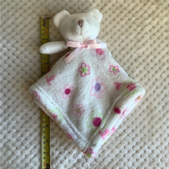 Floral Teddy Bear Lovey Security Blanket - Picture 2 of 3